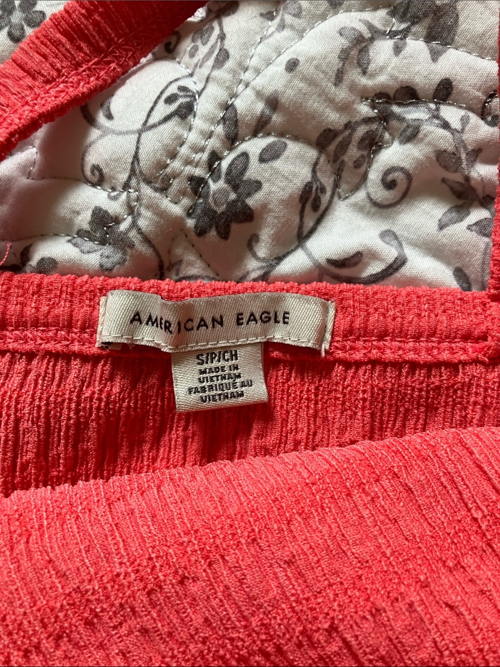American Eagle Outfitters One-Shoulder Ribbed Crop Top - Coral Red - Picture 2 of 5